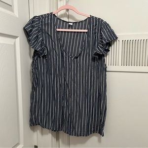 OLD NAVY blue and white blouse